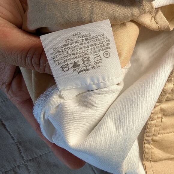 Tory Burch Women's White Cropped Pants Stretch Cotton Tailored Size 14 - Picture 8 of 13